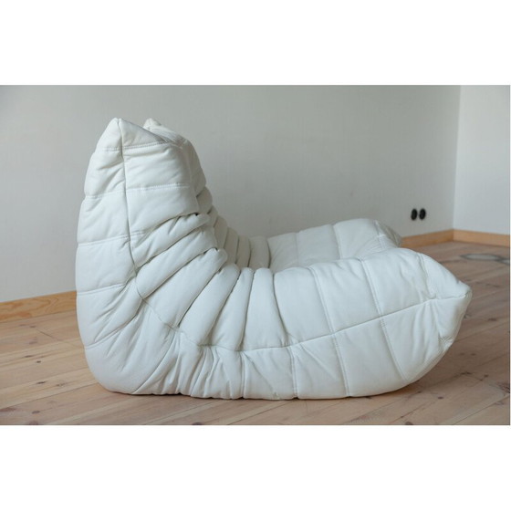 Image 1 of Ensemble vintage en cuir blanc Togo par Michel Ducaroy pour Ligne Roset