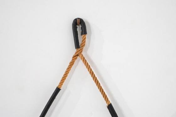 Image 1 of Vintage ronde stalen spiegel, Italië, jaren 70.