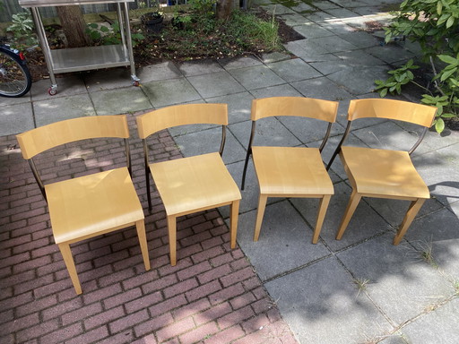 4 Tina Christensen Vintage-Stuhl mit gebogener Rückenlehne aus Sperrholz