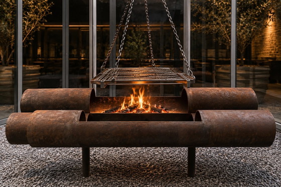 Caminetto e barbecue da esterno scultorei su misura realizzati da Guy Batten – Accessori da giardino, Metal (photo 3 of 5)