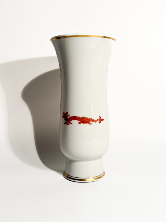 Vase Dragon de Cour Rouge en porcelaine de Meissen des années 1950 (photo 3 of 7)