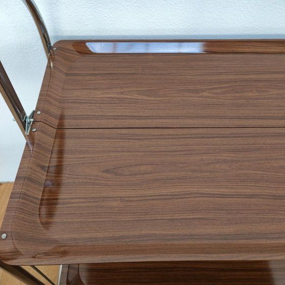 Image 1 of Vintage barcart drankkar trolley butlerwagen serveerwagen. Inklapbaar