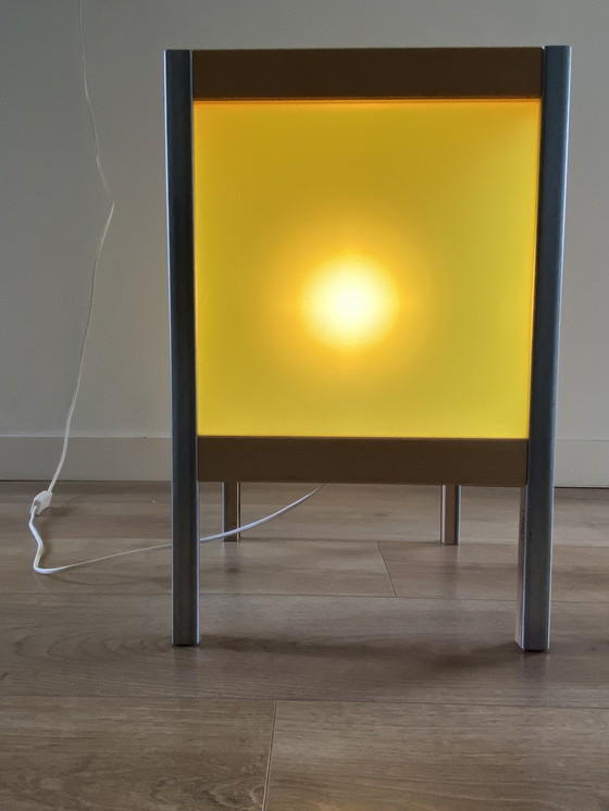 Image 1 of Vintage plexiglass floor lamp / side table