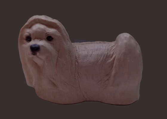 Image 1 of Shih Tzu in pelle artigianale di metà secolo – "Chateau Leather" (Canada)