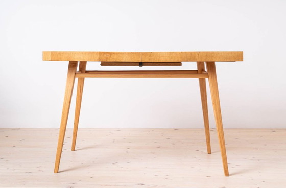 Image 1 of Dining Table with Set of 4 Dining Chairs by Antonin Šuman, Reupholstered, Czechoslovakia, 1960s