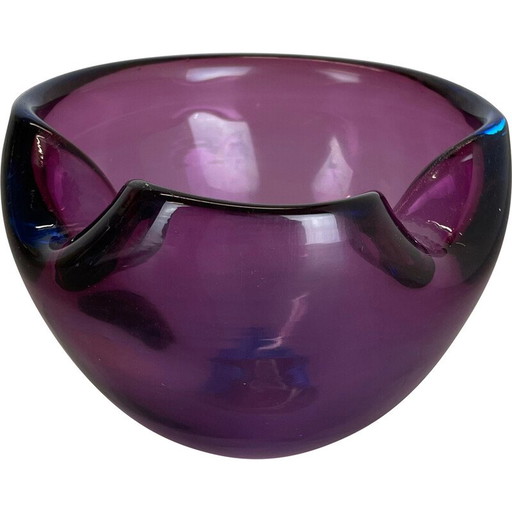 Vintage paarse Murano glazen asbak, Italië 1970