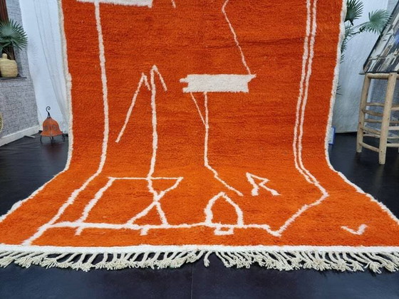 Traditioneller handgefertigter Berber-Orangenteppich 3/2m – Teppiche & Läufer, Wool, Cotton, Bohemian (photo 8 of 9)