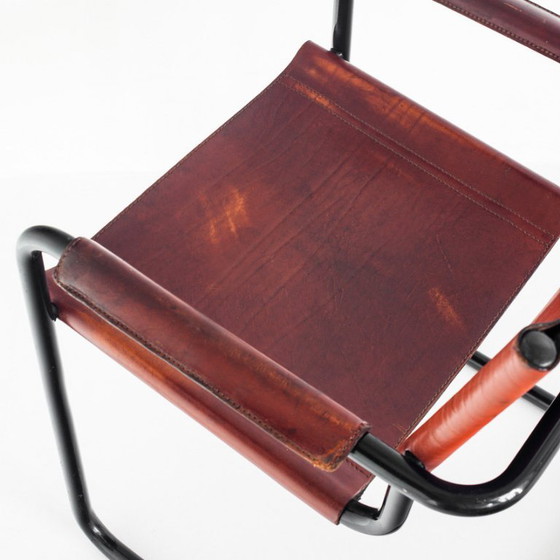 Silla voladiza modelo MG5 en edición de piel de Matteo Grassi. Italia, años 90. – Sillas de comedor, Iron (photo 7 of 15)