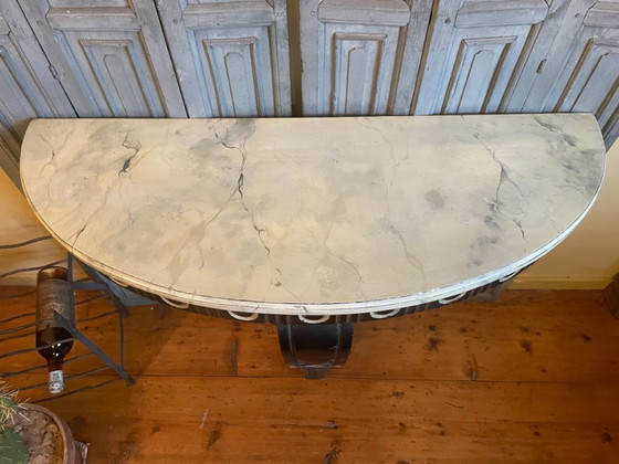 Image 1 of Table d'appoint Table console Table murale demi-ronde Française 19ème siècle