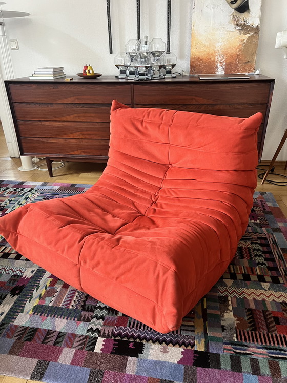 Image 1 of TOGO Stoel Ligne Roset Origineel Alcantara MidCentury SpaceAge