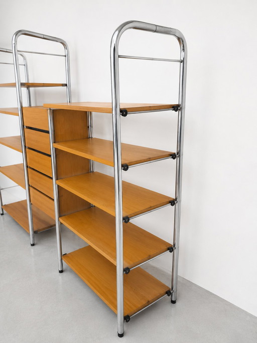 Modulaire IKEA-boekenkast, Zweden, jaren 80, chroom, vintage