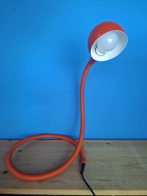 Large vintage orange snake lamp