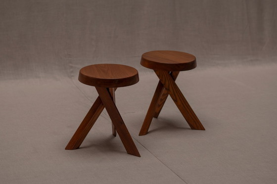 Image 1 of Frühe Serie von Hockern "S31 A" von Pierre Chapo