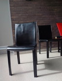 4 x Stoelen in Zwart Leder van Arper, Italië