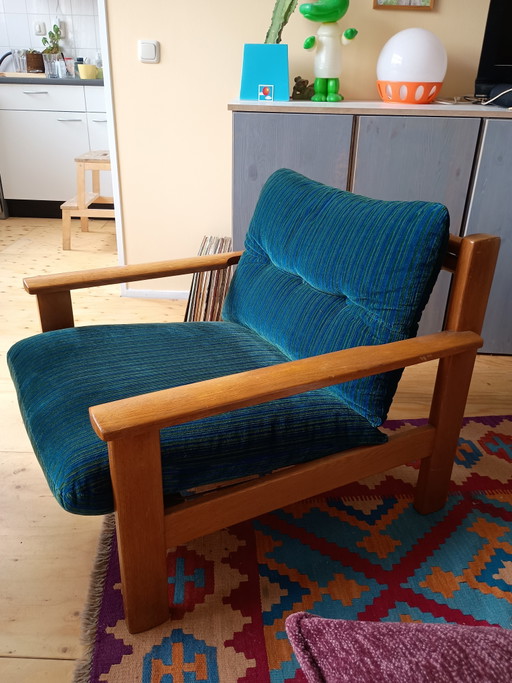 Bergmann Mid-Century Low Armchair – fauteuils, Textile, Wood