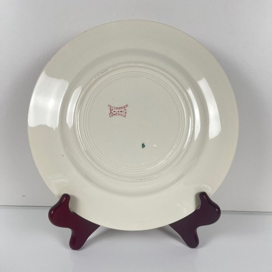 Image 1 of Set di Piatti Piani Lunéville Terre de Fer da 6 KG, "Fontainebleau", Rosa, XIX Secolo