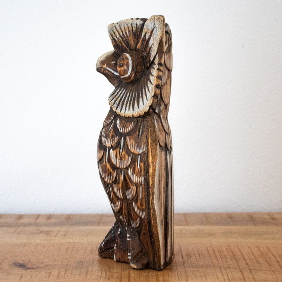 Handgeschnitzte und bemalte Eule, indonesische Volkskunst – Dekorative Objekte, Wood (photo 4 of 10)