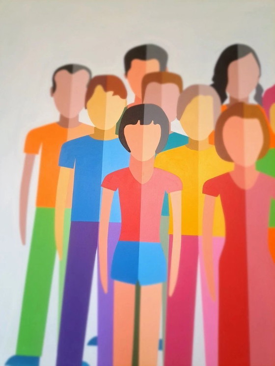 Image 1 of Colorful Modern Figurative Painting | 86 x 114 cm | Acrylic on MDF