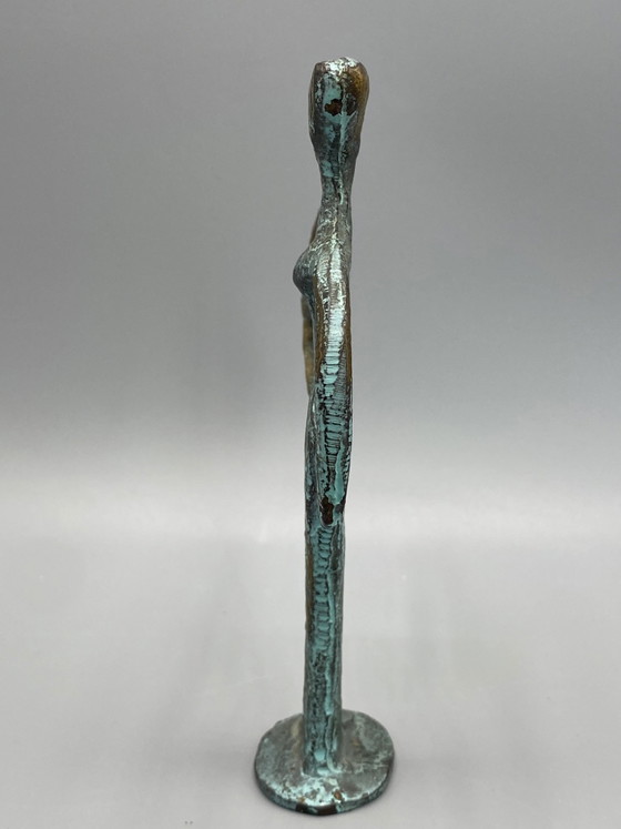 Artemis the Archer in Verdigris Patinated Bronze – Modernist Sculpture – Metal (photo 2 of 6)