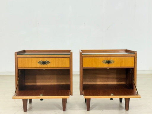 2x Mesitas de noche vintage Mesitas de noche Mesitas auxiliares Mesita de noche