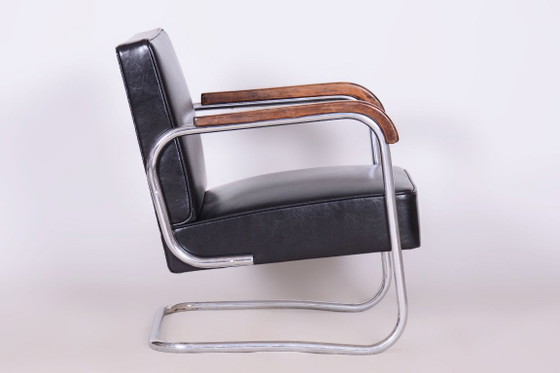 Set van twee gerestaureerde Bauhaus-fauteuils, chroom, beukenhout, rundleer, Tsjechisch, jaren 1930 (photo 12 of 12)