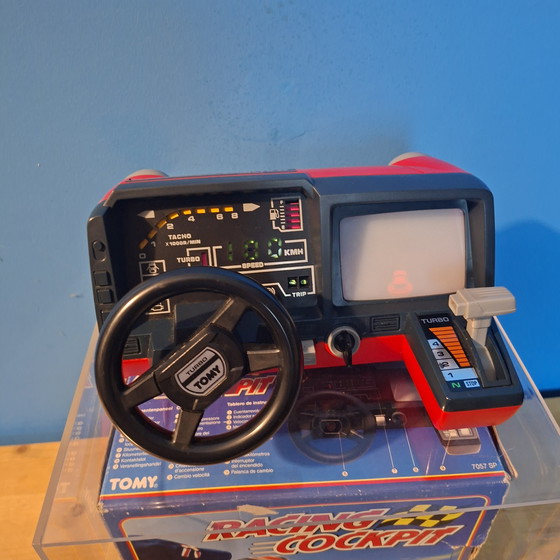 Image 1 of Tomy Racing Cockpit 80s analog arcade game
