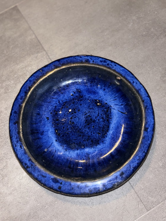 Image 1 of Handgefertigte Keramikschale - Studiokeramik - kräftige blaue Glasur