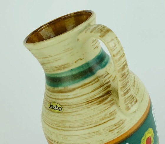 Image 1 of Jasba Vase aus der Mitte des 20. Jahrhunderts, abstraktes Muster und Streifen, Modell 233/30 (1950er Jahre)