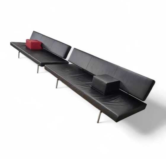 Martin Visser BR 02.7 / Slaapbank / 't Spectrum / Jaren 80 / Zwart leer / Rood kussen – Slaapbanken, Leather (photo 11 of 13)