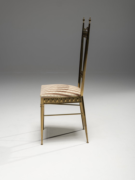 Image 1 of Silla auxiliar de latón Chiavari, Italia, década de 1960