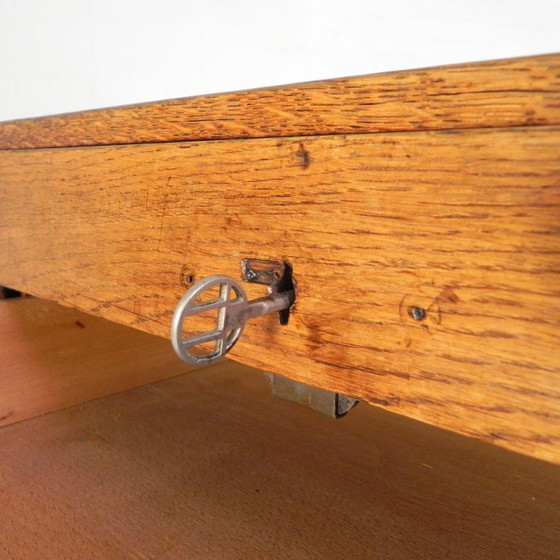 Image 1 of Eiken rolluikkast met 1 luik, 116 cm hoog, jaren 30