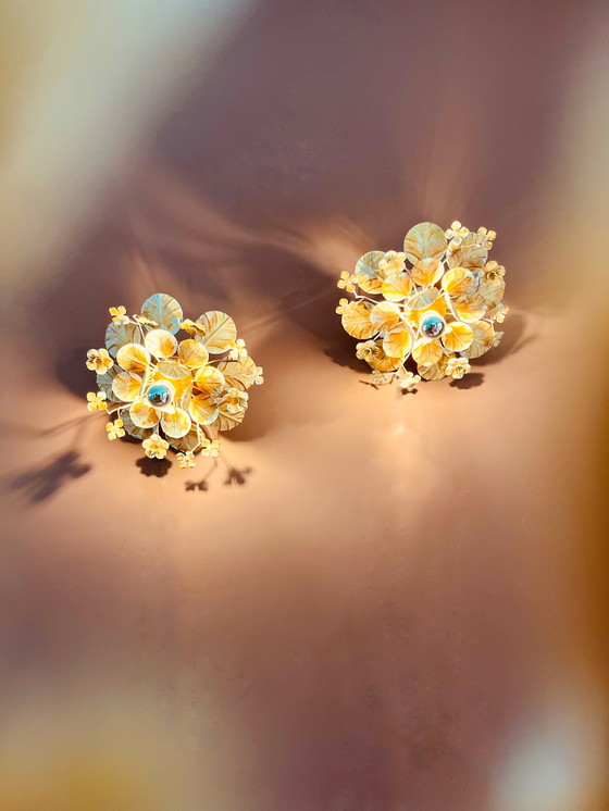 Image 1 of ¡Únicas! Lámparas de pared con flores estilo Art Déco francés