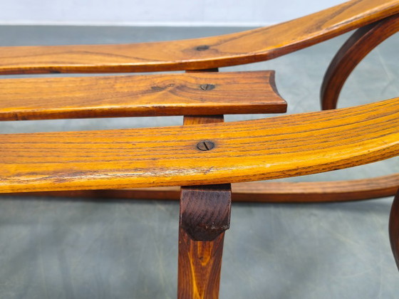 Image 1 of 1930s Czech Oak Art Deco Sled
