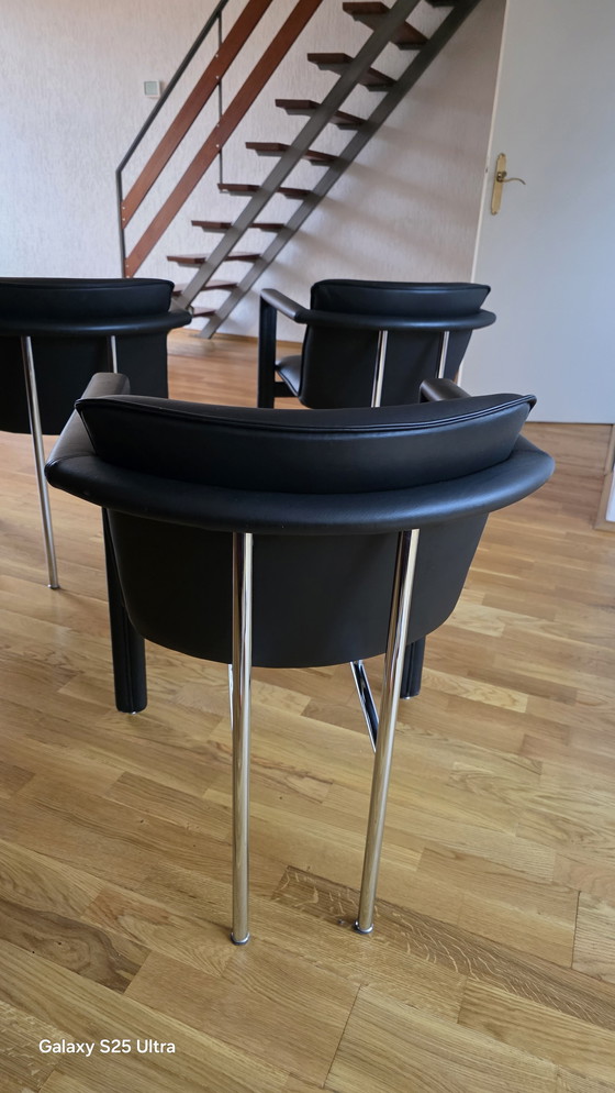 Image 1 of Leolux eettafelset incl. 4 Leolux stoelen 