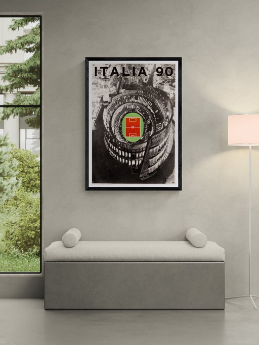 Italie 90 – 1990 Affiche sportive vintage originale d'Alberto Burri – Moderne – 100x70 cm