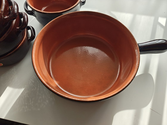 Set di pentole italiano Piral in terracotta stile cottage core anni '60, Stoviglie, Ceramica, Marrone (foto 2 di 9)