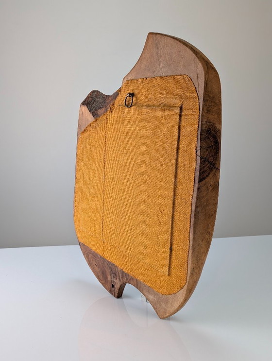 Image 1 of Biomorphic Wall Mirror in Solid Walnut, Organic Design, France, 1960s