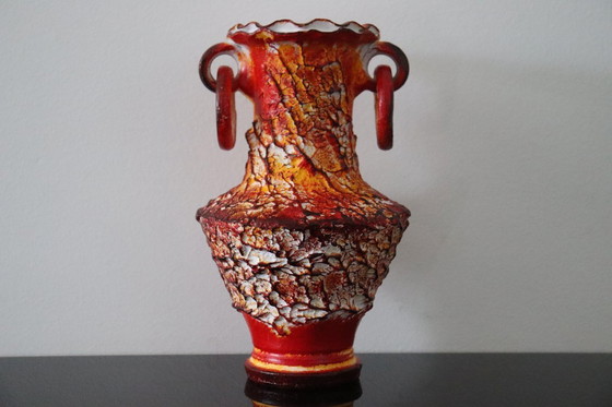 Image 1 of Vintage ceramic "Fat Lava" vase from the 1960s