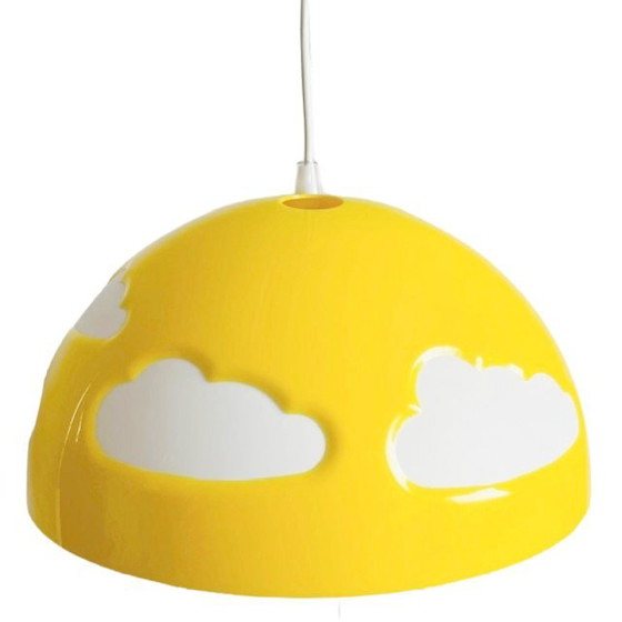 Image 1 of Lampada a sospensione Ikea Skoljig Cloud Lamp Giallo Bianco Henrik Preutz anni '90