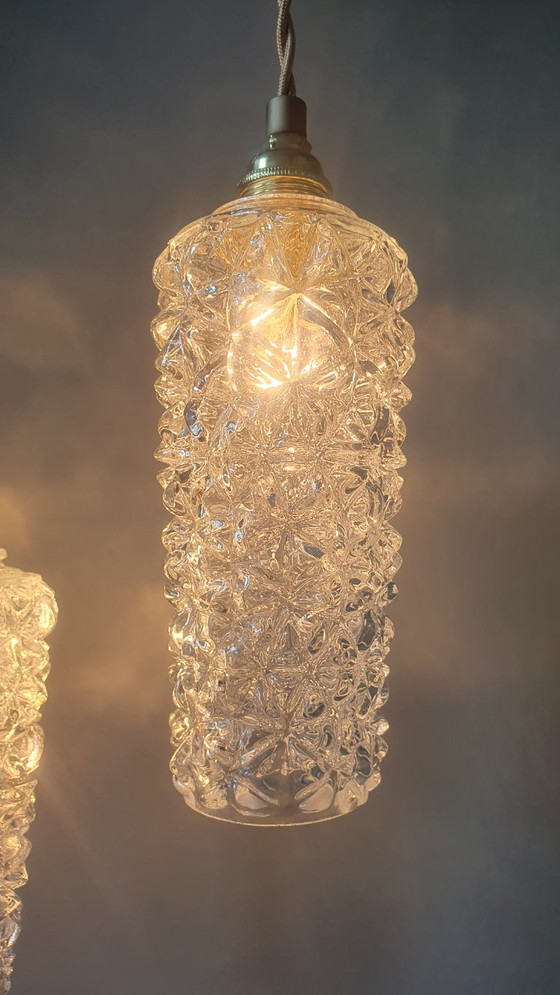 Set Lampade a sospensione Vintage Texture Vetro - Design Mid-century. – Metal (photo 8 of 20)