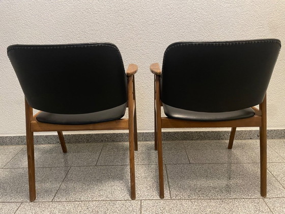 2 x Mid Century Teak Armchairs | Erik Kirkegaard Danish Design 60s | Vintage Pair – Glostrup, Dining chairs (photo 5 of 9)