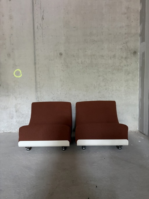 Set (2) “Orbis” Lounge Stoelen – COR, fauteuils, Wood, Textile