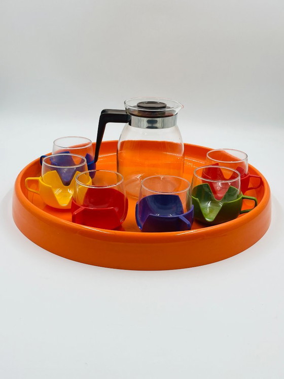 Multicolor Space Age Coffee Service, Table accessories, Glass, Plastic, Orange, Pop Art (photo 2 of 13)
