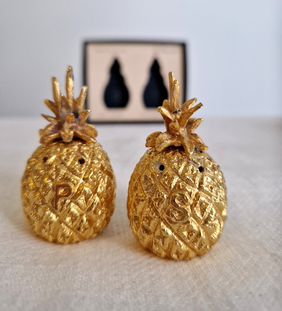 Image 1 of 24kt gold plated peper en zout stel '70s