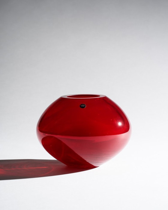 Image 1 of Wine-Red Elegant Rosenthal Studio-Line Art Glass Vase "Pure Ambition" Diam. 22cm
