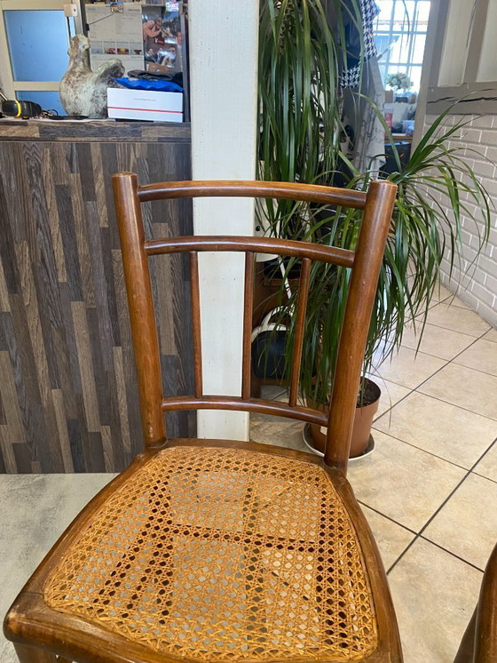 Image 1 of Coppia N1 di sedie antiche in canna e legno del 1900