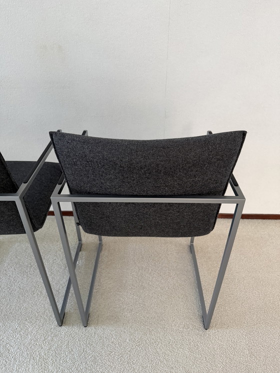 Image 1 of Set di 4 sedie da pranzo Arco Frame. Tessuto Divina melange 170 grigio.