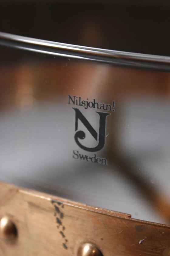 Nilsjohan Sweden - Grand Plat Four/Service Cuivre & Verre "Traktör" Design 1980s – Accessoires de table, Glass (photo 7 of 8)