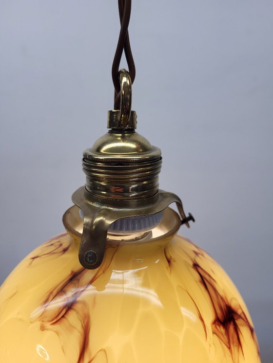 Image 1 of Lampada in vetro opalino Art déco, Verreries de Scailmont, Henri Heemskerk, Belgio