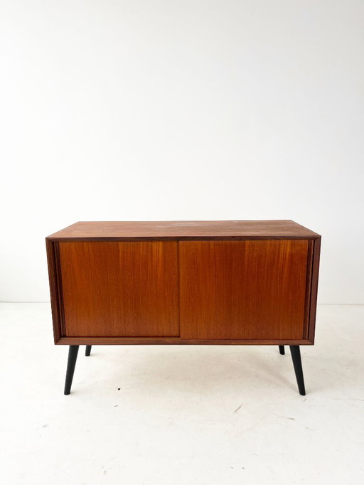 Mobiletto scorrevole in teak vintage